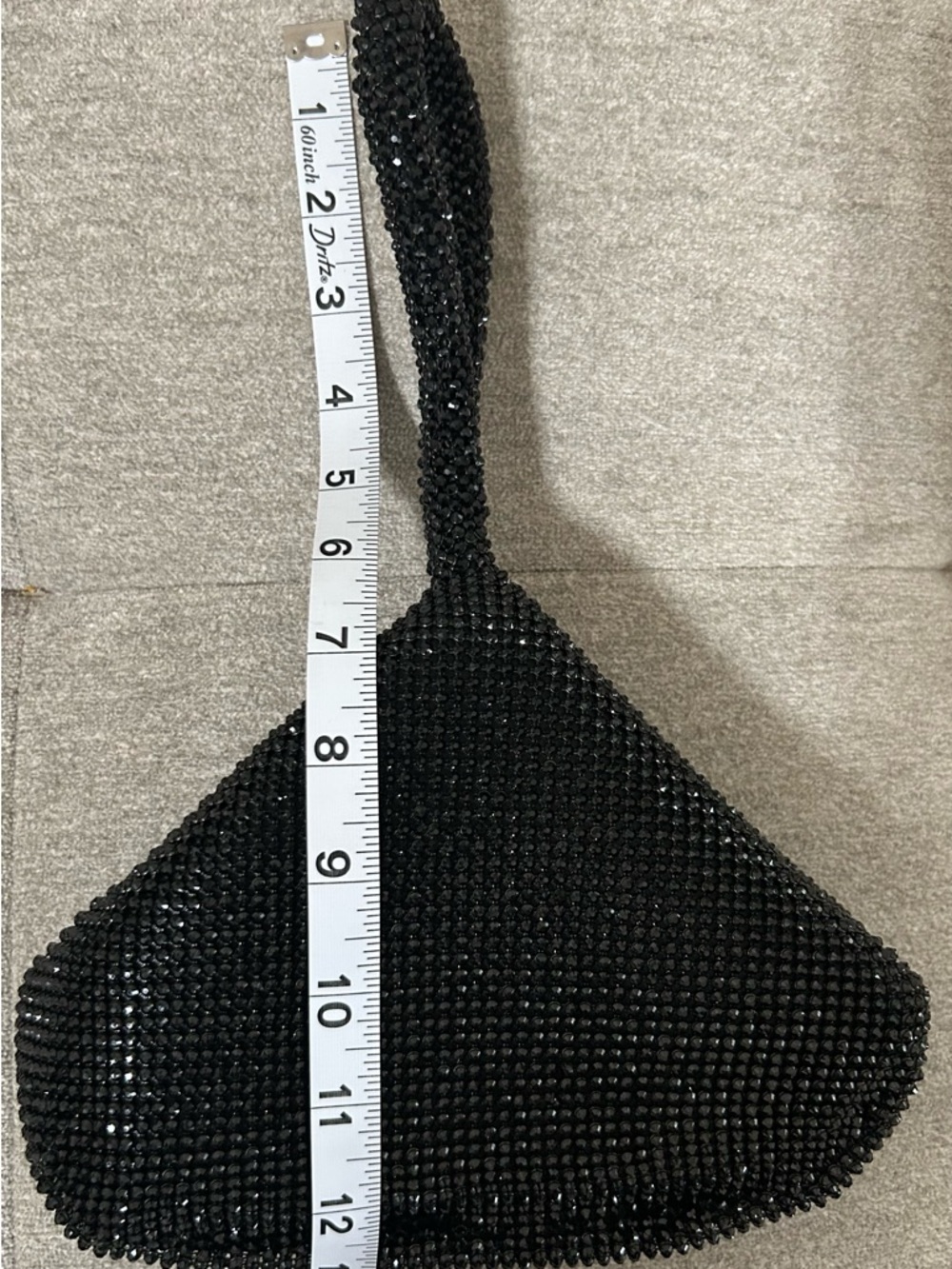 Jessica McClintock Black Beaded Mesh Evening Wristlet - Picture 6 of 8